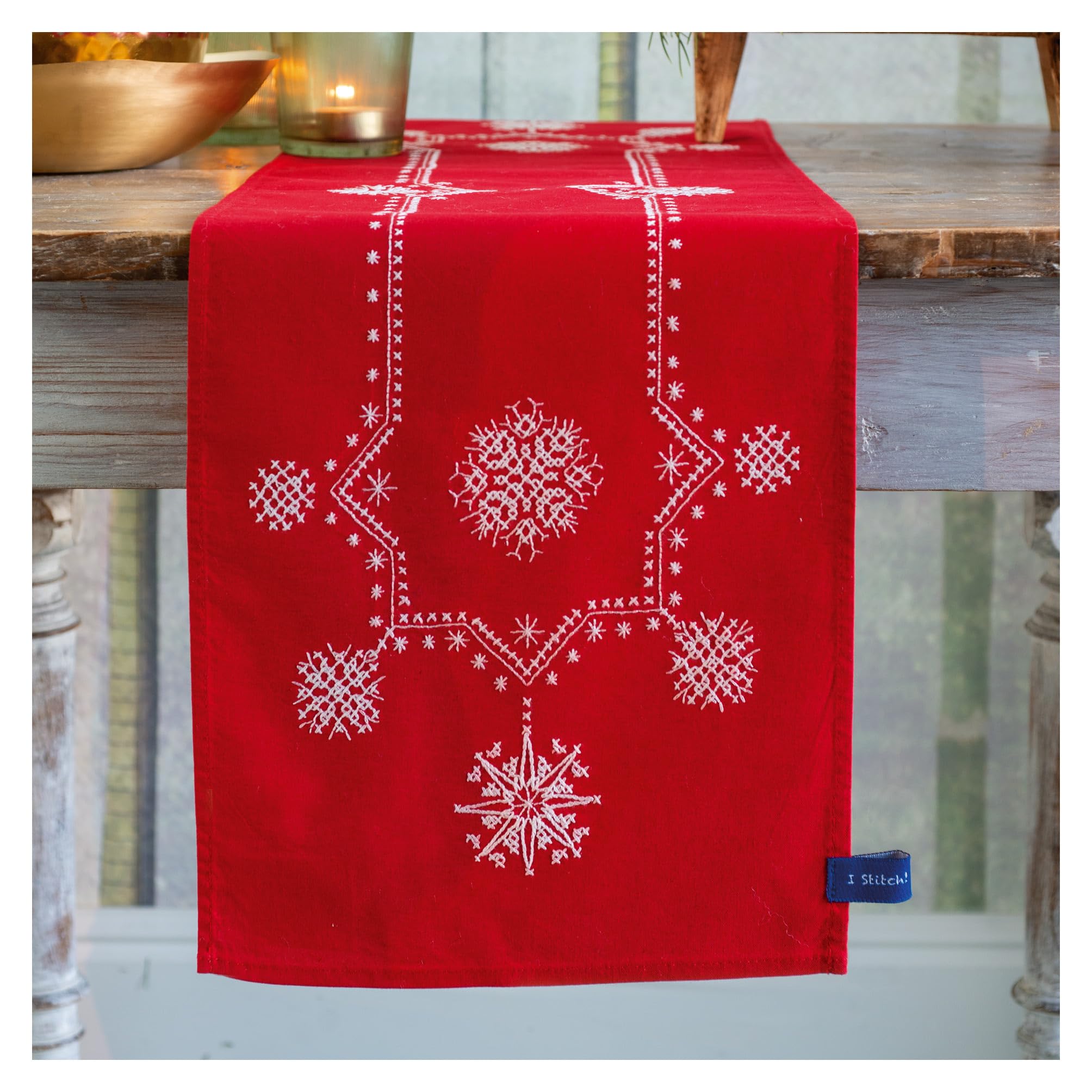 Vervaco PN-0155278 Kit de Bordado Printed Table Runner Cross Stitch Kit, Cotton, Multi-Colour, Small