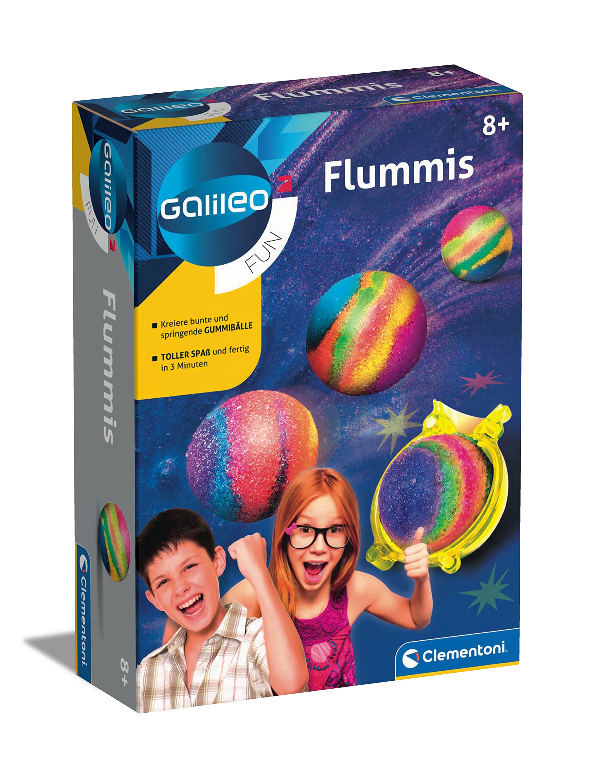 Clementoni Galileo Fun Bouncy Balls, Toy for Children from 8 Years, Making Bouncing Balls & Colourful Bouncy Balls, Exciting Experiment Set for Little Researchers 59118