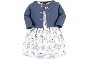 Hudson Baby Girls' One Size Quilted Cardigan and Dress