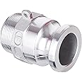 Aluminum Global Cam Lock Fittings Type F Cam & Groove Hose Fittings, 1.5 inch Camlock Coupling, 1.5" Plug x 1.5" NPT Male