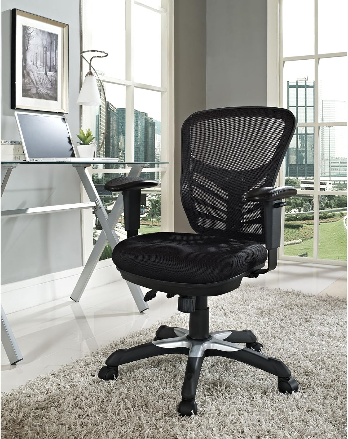 Modway Articulate Ergonomic Mesh Office Chair in Black: Furniture & Decor