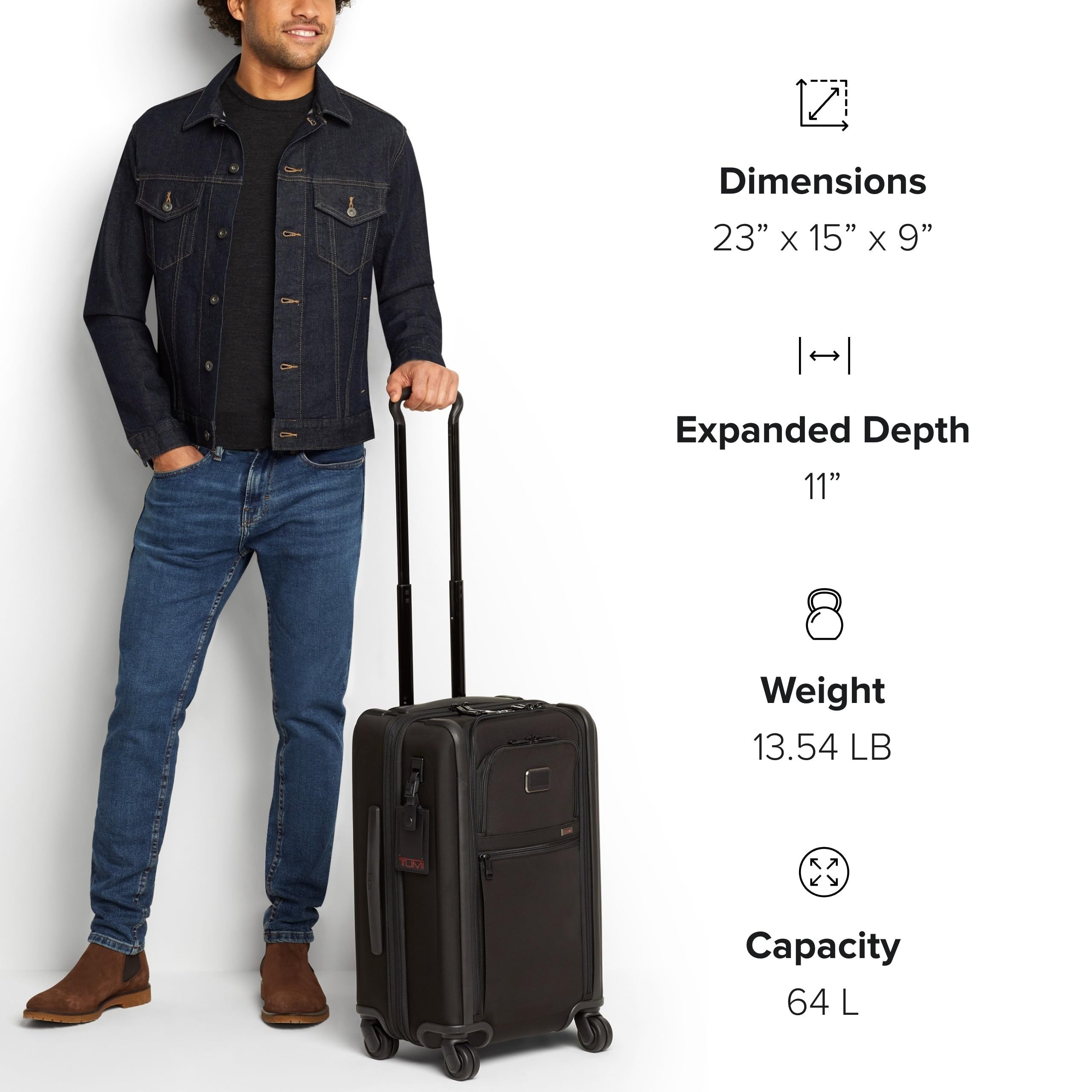 TUMI - Alpha International Dual Access 4-Wheeled Carry-on - Expandable, Durable and Compact Luggage with Removable Garment Bag