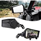 SAUTVS Adjustable Rearview Side Mirrors for Polaris General 1000/4/XP/XP4 1000 2016-2025 Accessories, Folding Clear Rear View Side Mirrors (One Pair)
