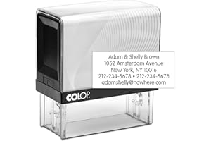 COLOP Large Size Self Inking Custom Text Stamp - Choose from Many Fonts & 15 Ink Colors
