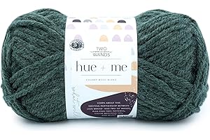 Lion Brand Yarn, Hue + Me Chunky Yarn for Crocheting, Knitting, and Crafts, Juniper, 1 Pack
