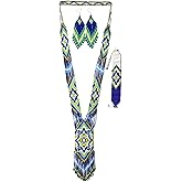 Weavish Long Beaded Necklace – Boho Native Handmade Seed Bead Tassel Necklace, Bohemian Large Statement Beaded Necklace for Women (craftscorner-va2)