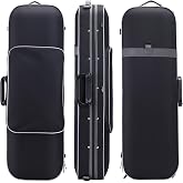 adm Violin Case 4/4 Full Size Sturdy Oblong Violin Hard Case Super Lightweight Portable Hard-Shell with Carrying Straps Travel Carrying Bag for Beginners, Black