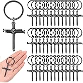 Landical Christian Cross Keychain Religious Gifts Bulk Jesus Cross Key Chain for Men Women Easter First Communion Party Favor