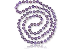 MGR MY GEMS ROCK! 36 Inch 7-8MM Long Polished-Finish Genuine Semi-Precious Stone Endless Infinity Long Beaded Strand Necklace.