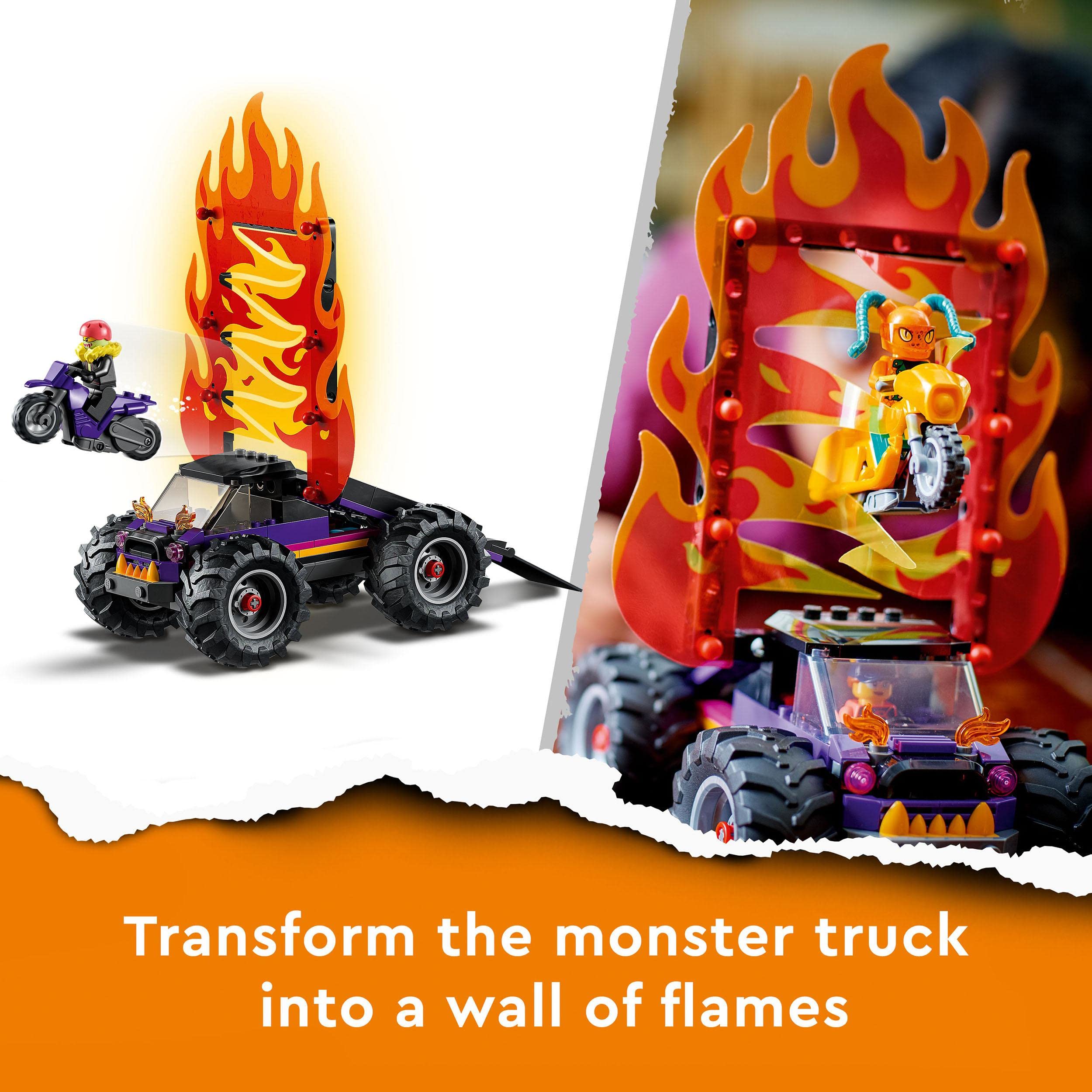LEGO 60339 City Stuntz Stuntshow-Doppellooping Set, inkl. Rampe, Monstertruck, 2X Motorrad und 7 Minifiguren, Spielzeug für Kinder ab 7 Jahre 6