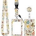 ID Badge Holder with Lanyard, Retractable Badge Holders Reels with Lanyards Adjustable, for Women Kids Teacher Nurses Doctor Student(Cute Bird)