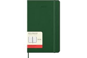 Moleskine Classic 12 Month 2026 Daily Planner, Hard Cover, Large (5" x 8.25"), Myrtle Green, 400 pages