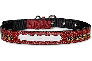 Pets First Tough Leather Pet Collar NFL Baltimore Ravens Premium Dog Collar, Limited Edition, Size Small. Best & Strongest Heavy-Duty Dog Collar!, Small (12-15"" Long & 0.75"" Wide) (BAL-3081-SM)
