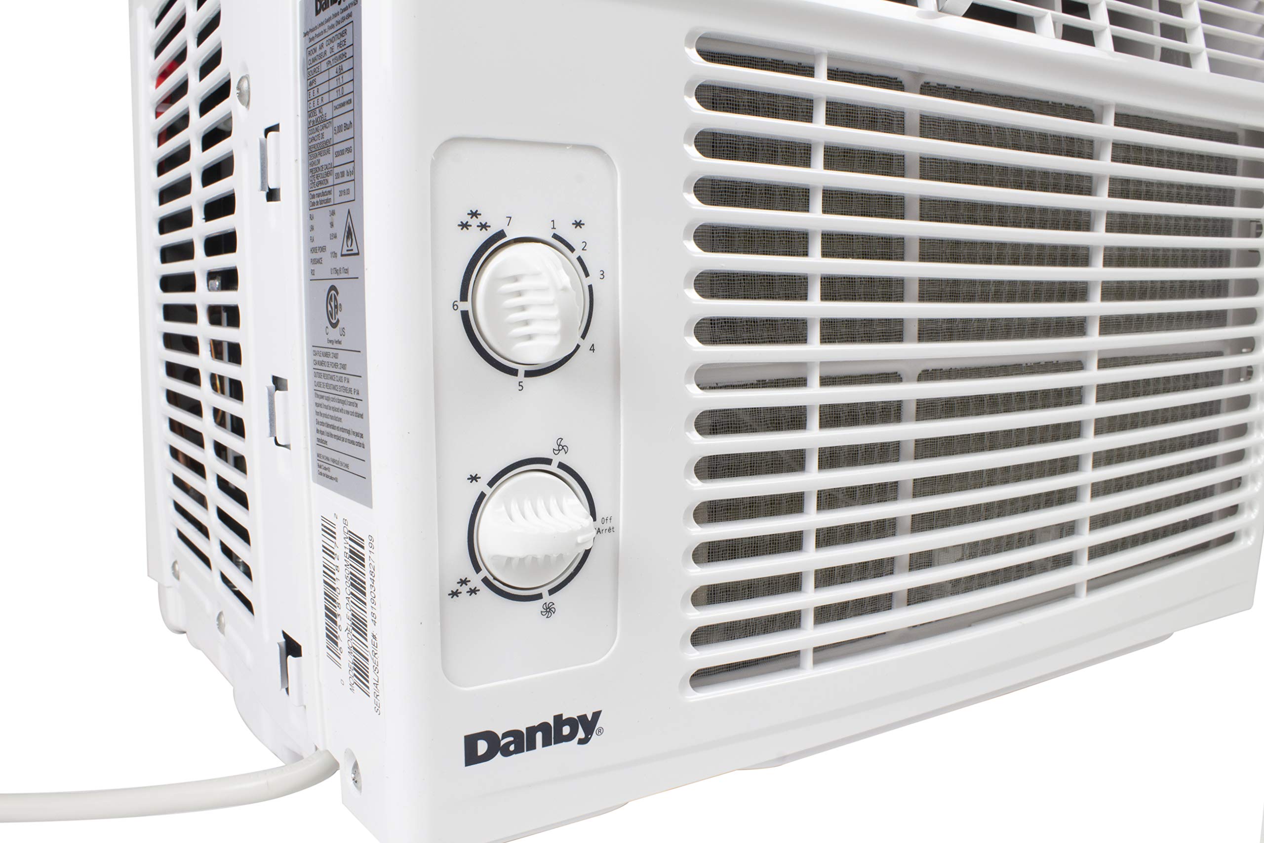 Danby DAC050MB1WDB 5,000 Window Air Conditioner, 2 Cooling and Fan Settings, Easy to Use Mechanical Rotary Controls, Ideal for Rooms Up to 150 Square Feet, 5000 BTU, White