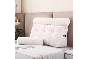 Gpround Wedge Headboard Pillows + A Long and Short Head Roll Pillows Bed Wedge Pillow for Headboard Large Bolster for Bed Backrest Pillows for Sitting in Bed