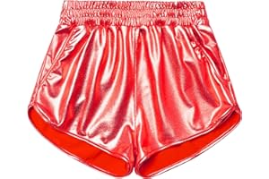 Mirawise Girls Metallic Shorts Shiny Hot Pants Sparkly Dance Outfits Short Pants
