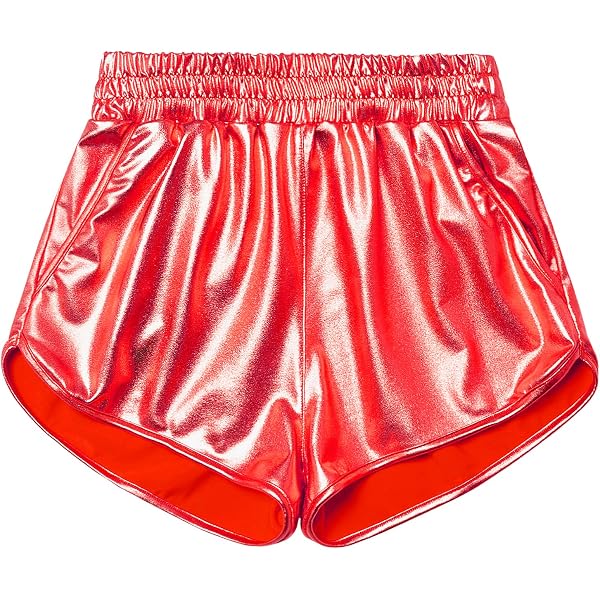 Short Métallique Argenté Pour Femme – Taille Moyenne Avec Cordon De Serrage – Pour Fête, Carnaval, Soirée – Tissu Scintillant - 3