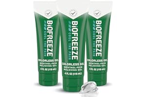 Biofreeze Pain Relief Gel for Knee, Neck, Hip, Joint, Shoulder, & Simple Backache, Arthritis Pain Reliever, Sore Muscle Relief, Colorless Menthol Gel 4 Fl Oz (Pack of 3)