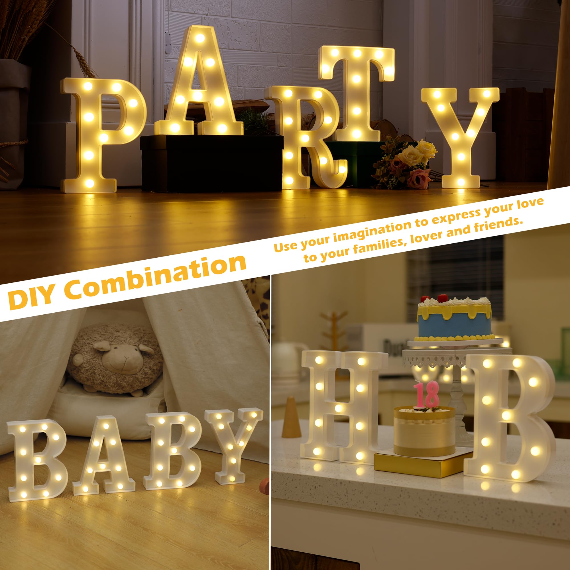 TRONSBOO LED Marquee Sign Light Up Letters, 26