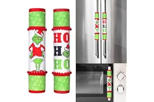 DENYLO PRO Christmas Refrigerator Handle Covers Green Furry Kitchen Appliance Covers Set Xtmas Knob Covers Christmas Faux Fur Fridge Cabinet Knob Covers Protector for Kitchen Appliance Microwave Dishwasher