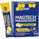 MagTech Magnesium Drink Mix - Sugar Free Lemonade - 3 Forms of Magnesium: Magtein L-Threonate, Glycinate & Taurate - 200mg Chelated Magnesium Complex - Supports Relaxation & Brain Health - 20 Servings