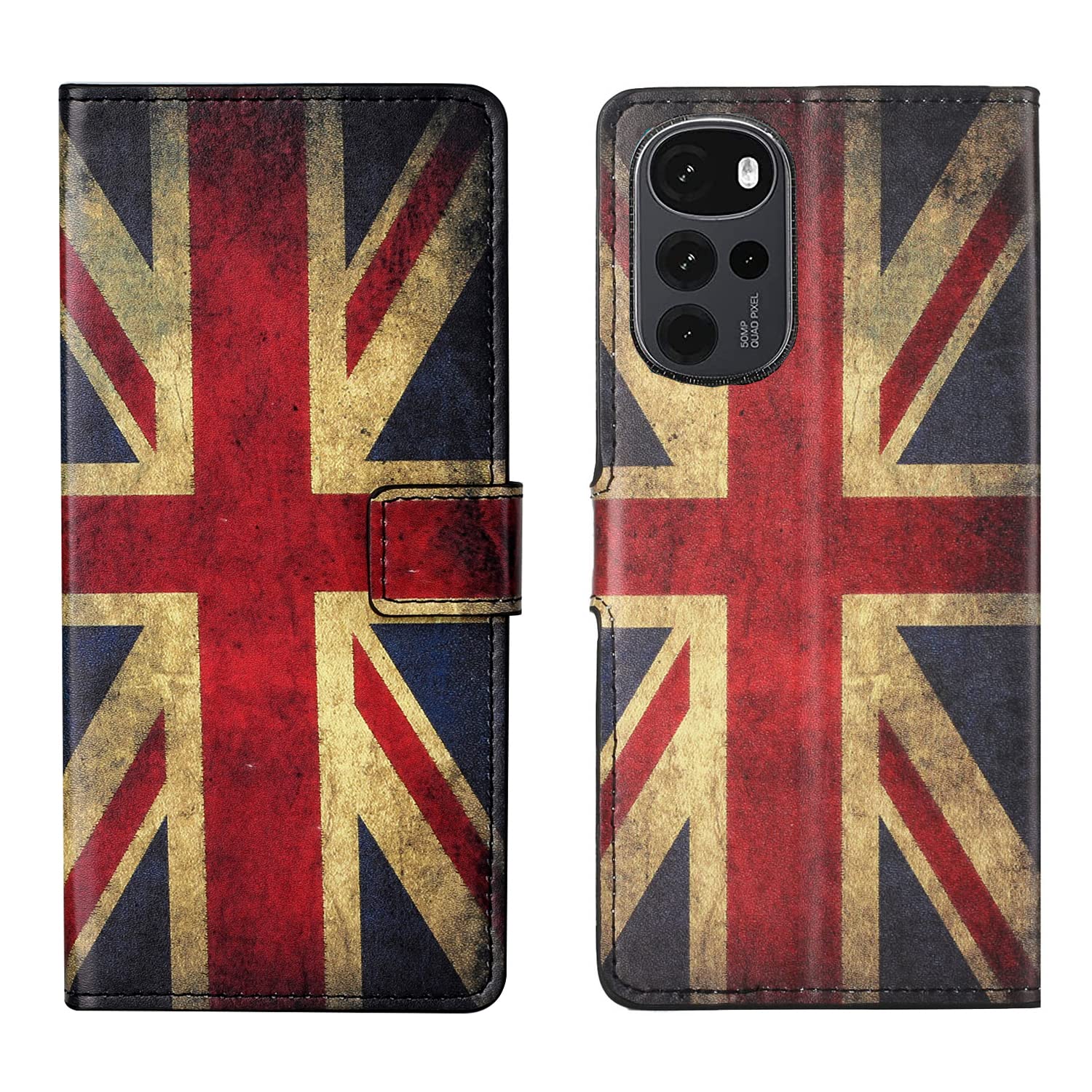 Thoankj Motorola G22 Flip Case, Moto G22 Phone Case Shockproof Soft PU Leather Wallet Cases with Card Holder Slots Magnetic Folio Protective Cover for Motorola Moto G22 UK Flag