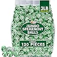 Jumbo Spearmint Mint Balls - 3 Pounds - Bulk Green Starlight Mints for Saint Patrick’s Day, Candy Buffets & Events | Refreshing Classic Minty Treats