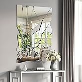 KOHROS Mirror for Wall Unique Fragmented Decor - 36x24 Inch Modern Artistic Design Wall Mounted Frameless Beveled Edges Decor