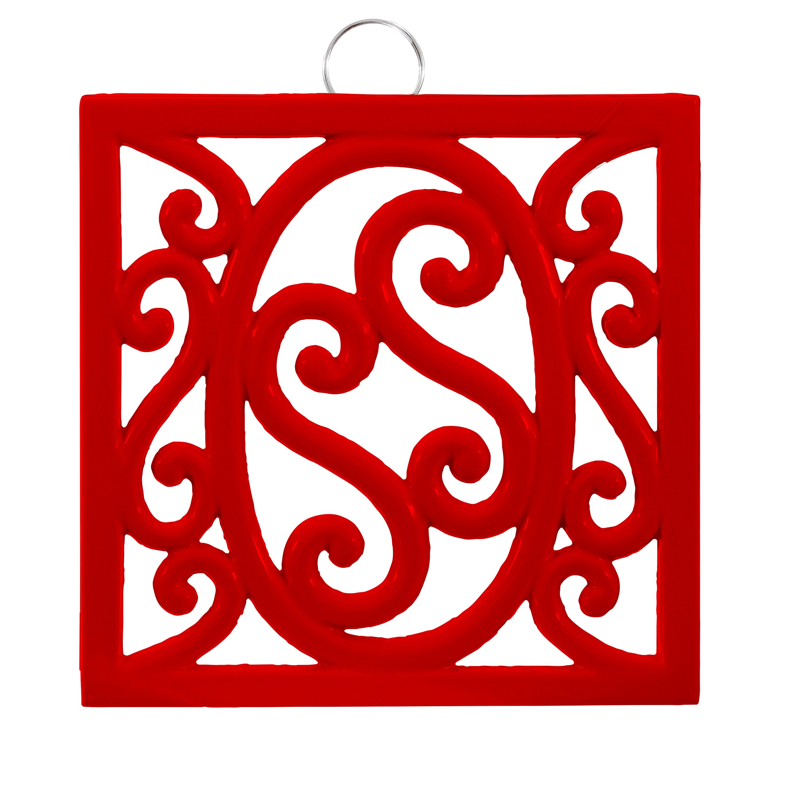 Premier Housewares 812118 Cast Iron Trivet - Red, H2 x W18 x D18cm