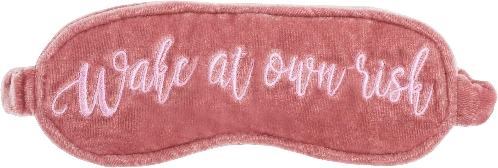 Vivid Hue Sleep Mask for Women Velvet Sleeping Mask Travel Nap Lightweight Blindfold Eye Mask Funny Embroidery (Wake at Own Risk)