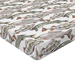 Ambesonne Fishes Fitted Sheet, Watercolor Common