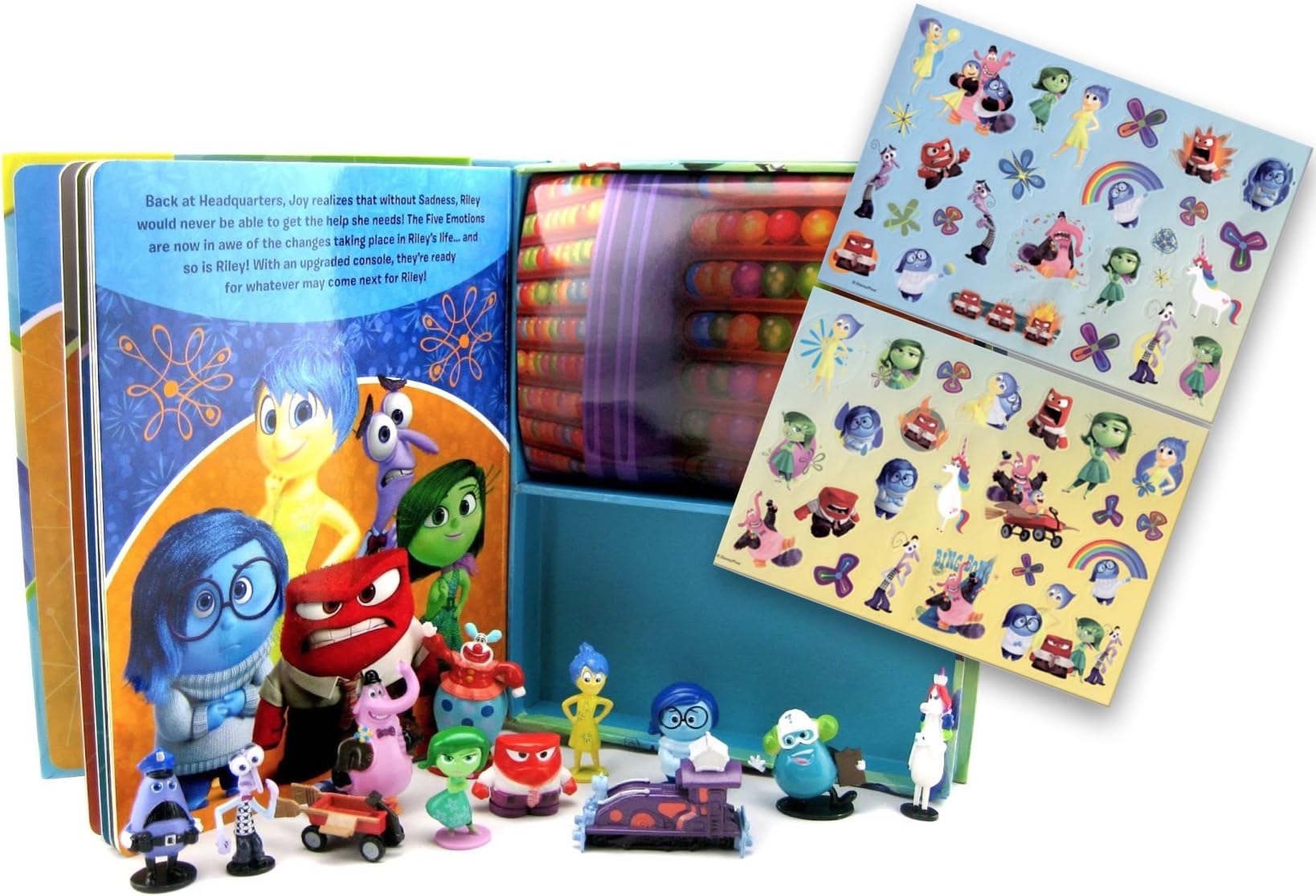 Pixar Inside Out Action Figures Playset Toys and Story Book With 51 Stickers Set