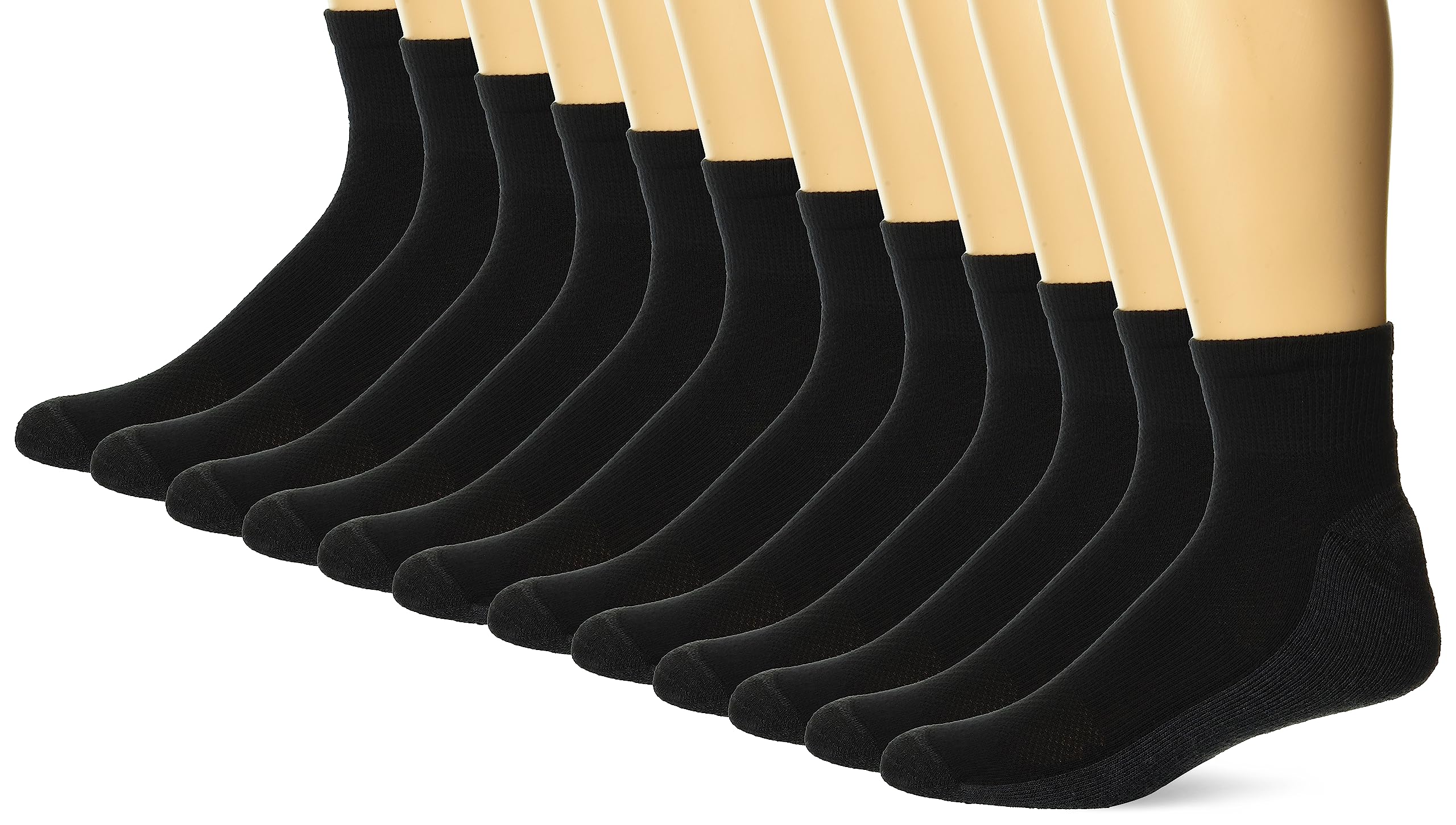 Photo 1 of Hanes Men's, X-Temp Cushioned Ankle Socks, 12-Pack, Black, 12-14