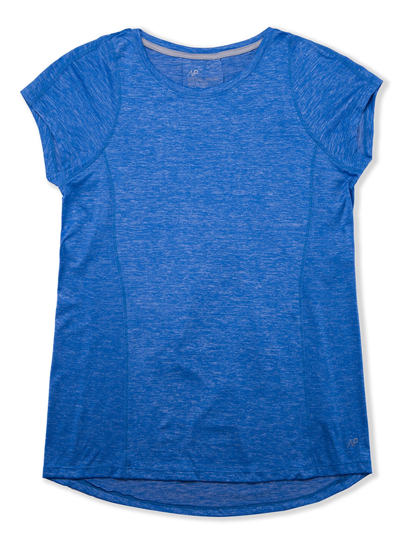 SPECIALMAGIC Women\'s Short Sleeve Crew Neck Activewear Stretchy Workout T Shirt Royal Blue L