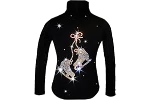 Ice Fire Polartec Figure Skating Jackets with Pair of Skates Rhinestones Design