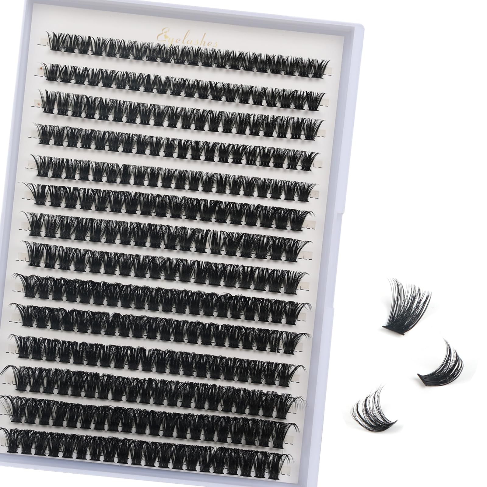 False Eyelashes Clusters 280pcs Cluster Lashes D Curl 60D Mix 8-16mm Lashes Individual Cluster Eyelashes DIY Eyelash Extensions Reusable Volume False Lash Extensions (60D 8-16mm) — image 1