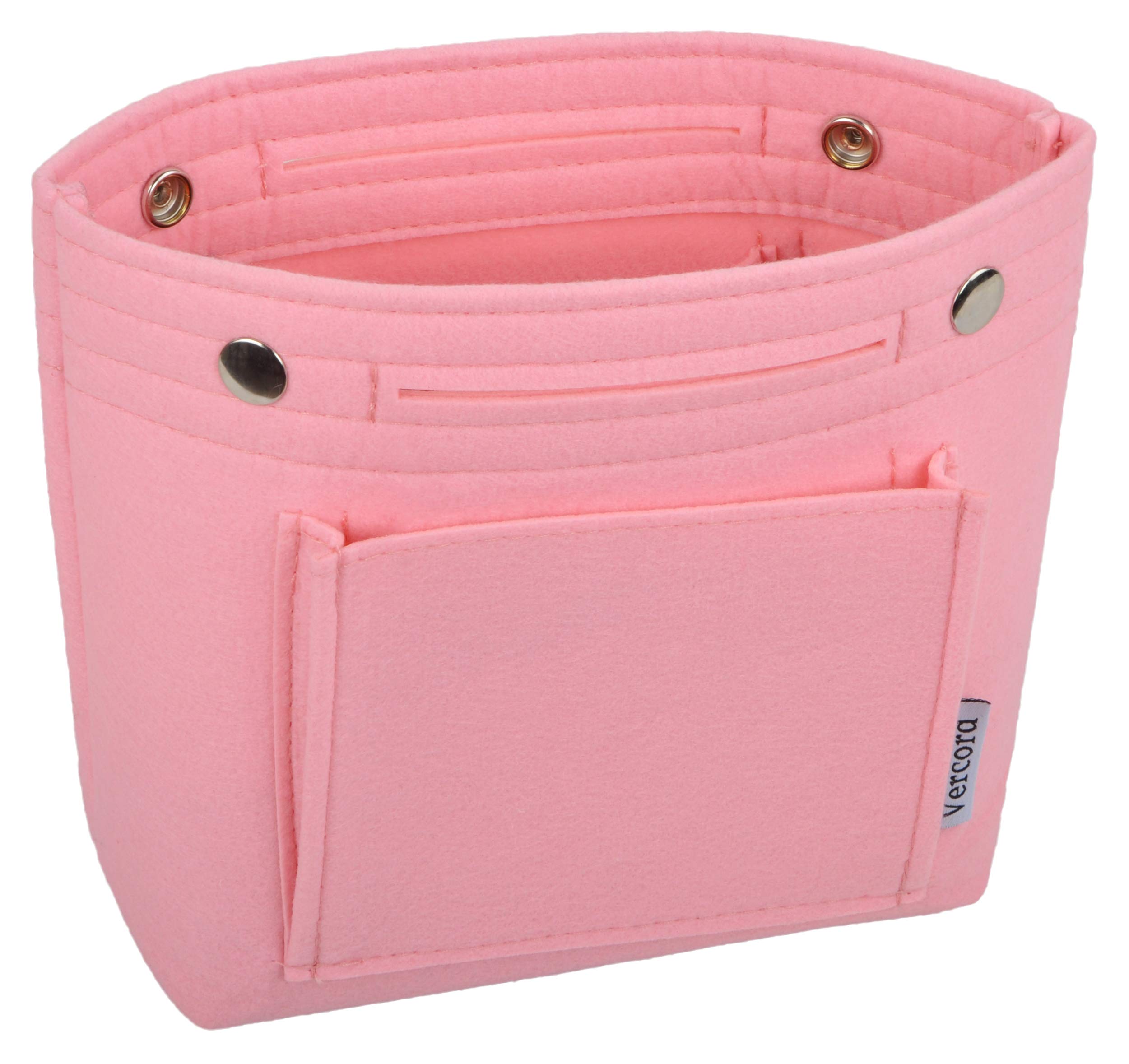 Photo 1 of Vercord Mini Slim Small Felt Purse Organizer Insert Inside Handbag Tote Pocketbook for Women Pink