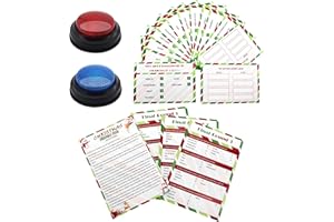 Christmas Family Feud Game with Answer Buzzers,Funny Christmas Party Games,Christmas Trivia Game, Family Feud Quiz Holiday Ga