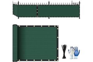 DenForste Privacy Fence Screen - 4' x 50' Fence Covering Privacy Screen Outdoor - Heavy Duty Fencing Mesh Shade Cover for Garden Wall Yard Backyard, Green