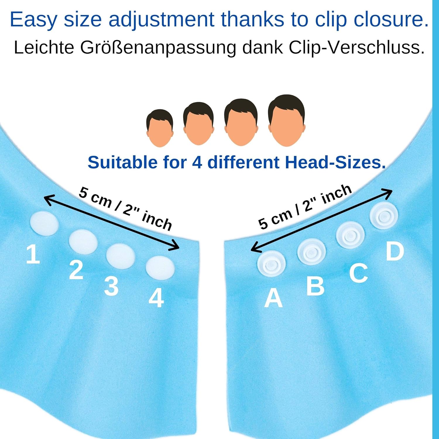 Shampoo Shower Cap for Kids with 4-sizes Clip-Closing, for 0-9 Years old Children - Image 5