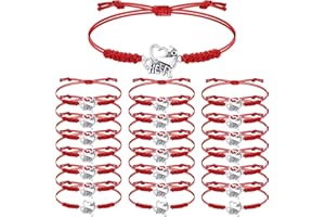 Rtteri 20 Pcs Cheerleader Gifts Cheer Bracelet Girls Charm Bracelet Adjustable Cheerleader Gifts For Cheer Team Jewelry Accessories Bulk