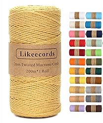 Macrame Cord,2mm x 219yard Cotton Twine String
