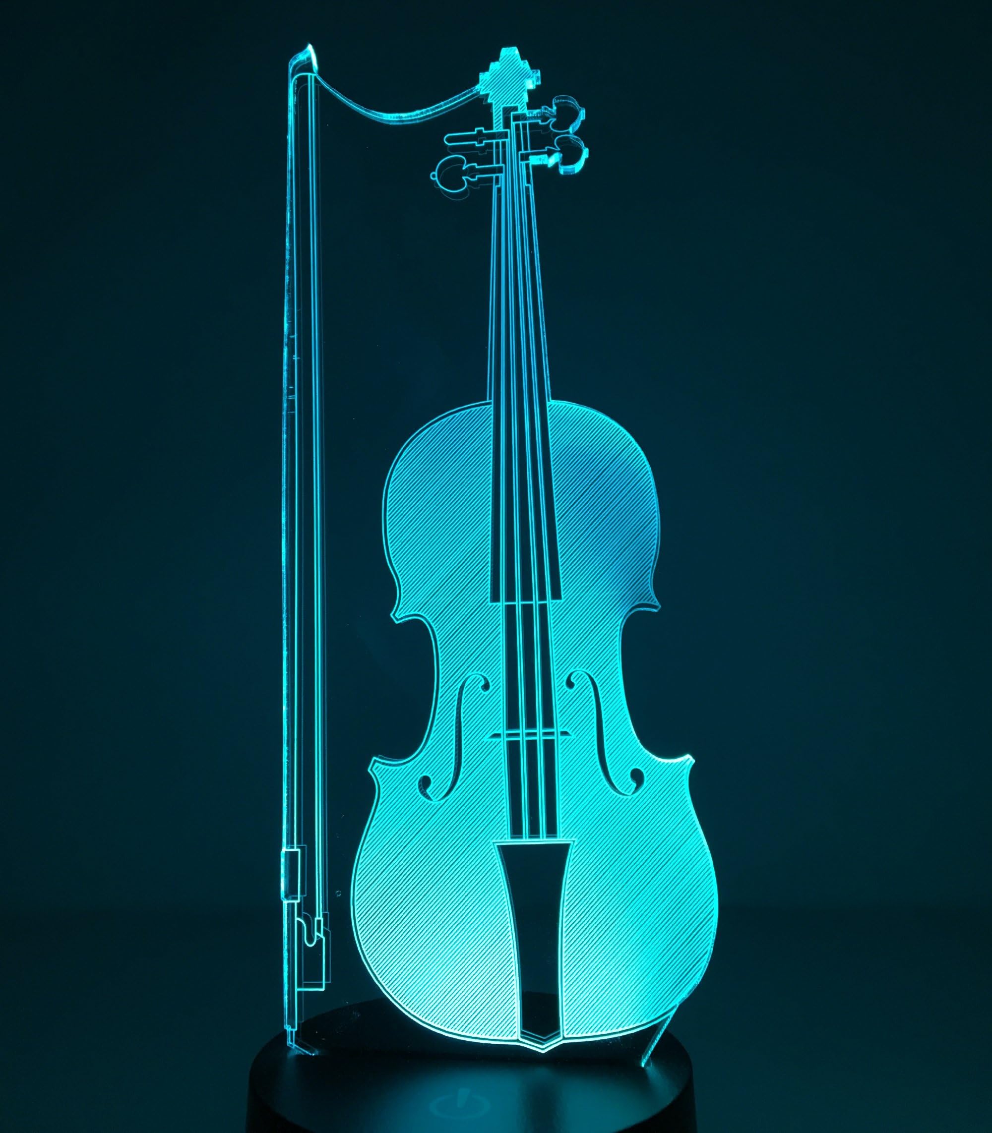 UniBridge 3D LED Night Light 7 Touch Changing Colours Gifts (Violin)