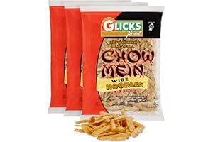 Glicks Wide Chow Mein Noodles, 10oz (3 Pack), Wide and Crisp, No Artificial Flavors or Colors, Certified Kosher