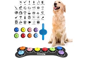 Fzixvow Dog Buttons Talk,Updated 8 Pack Dog Communication Buttons,Recordable Talking Training Buttons for Dogs,30 Seconds Voi