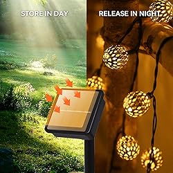 Solar String Lights for Outside, 9.8FT 20LED