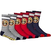 Ultra Game Men's NBA Official Athletic Cushioned Secure Fit Team Crew Socks-3 Pack