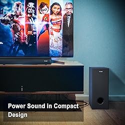 littoak Soundbar with Subwoofer, 2.1 soundbar for