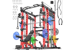 XGSW XINGESIWR Smith Machine with Cable Crossover System, Multi-Function Power Cage Squat Rack for Home Gym, Power Rack and Packages Weight Sets.