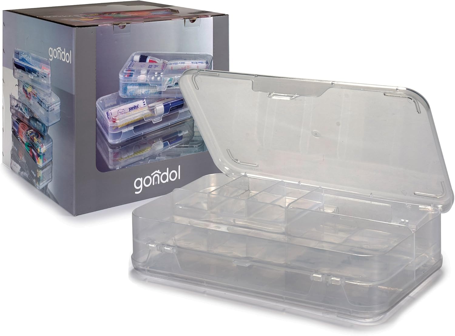 ARTE REGAL Caja Organizador con 2 Pisos, Gris, 5.0x13.0x21.5 cm: Amazon.es: Hogar